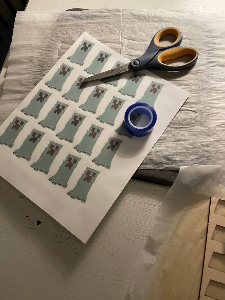 Minecraft Creepers printed on sublimation paper